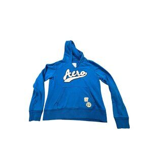 Aéropostale Mens XL Blue Hoodie Lightweight Sweater Hooded VTG 3D Print